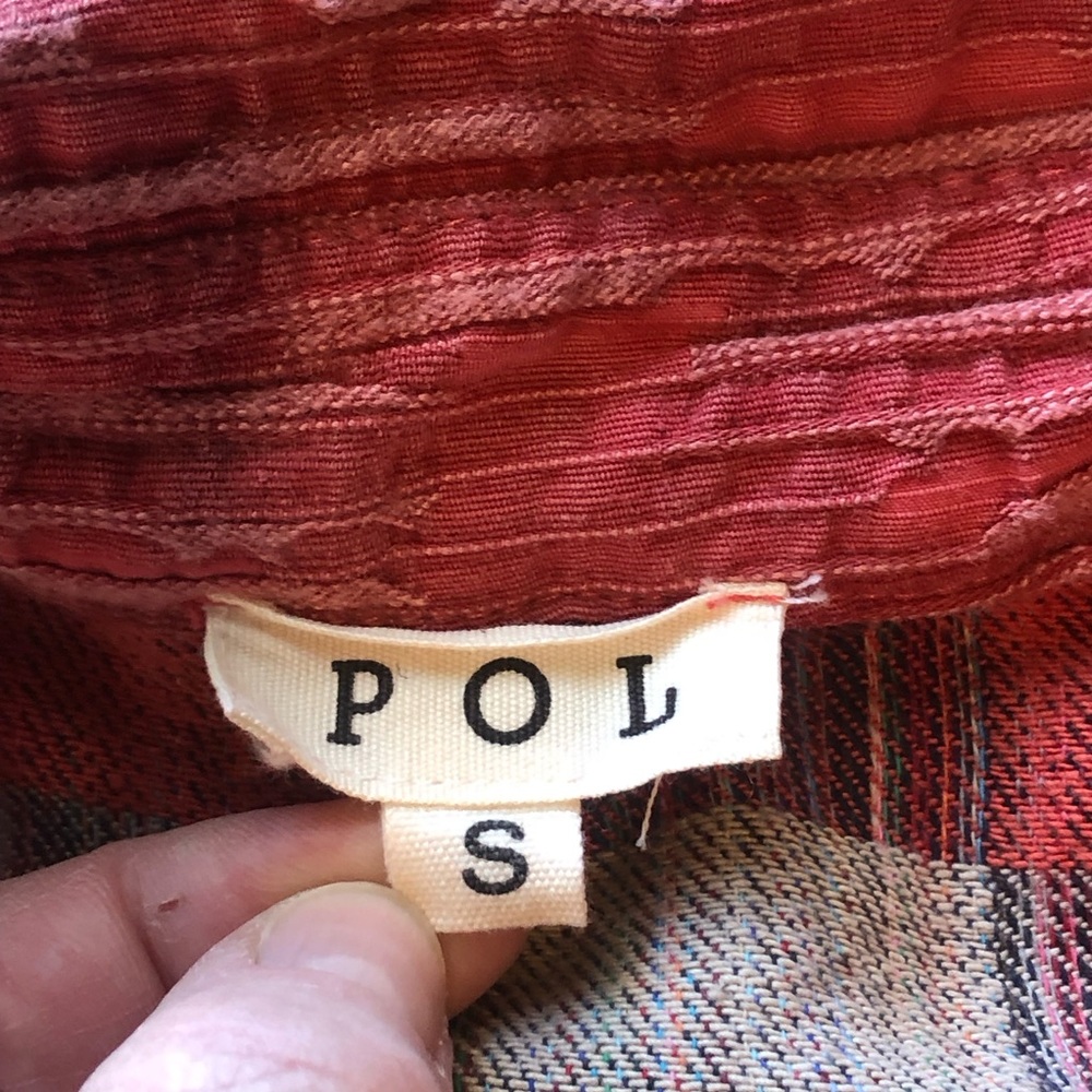 Pol Woman’s Button Up Shirt Patchwork Oversized S… - image 3